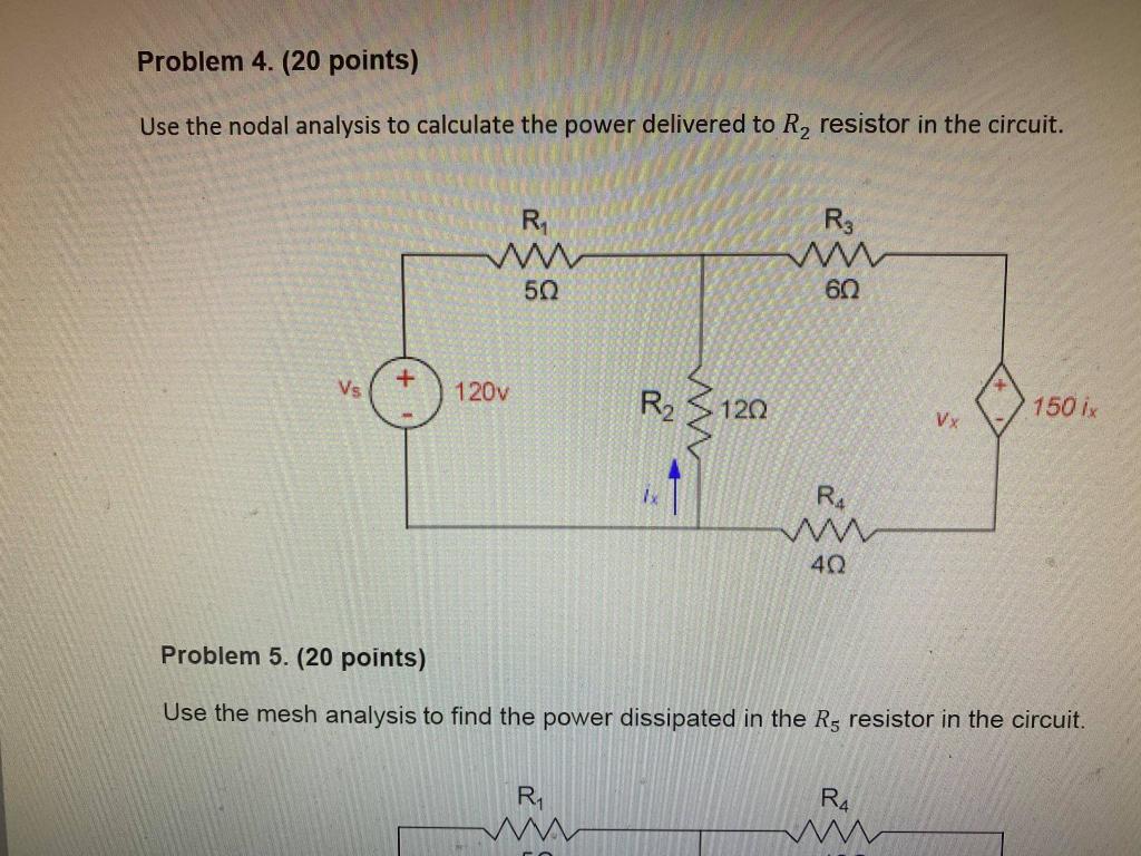 Solved Problem 4. (20 Points) Use The Nodal Analysis To | Chegg.com