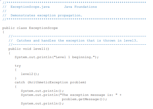 Exception Propagation in Java with examples