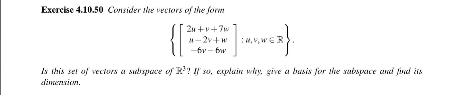 Solved Exercise 4.10.50 Consider the vectors of the form | Chegg.com