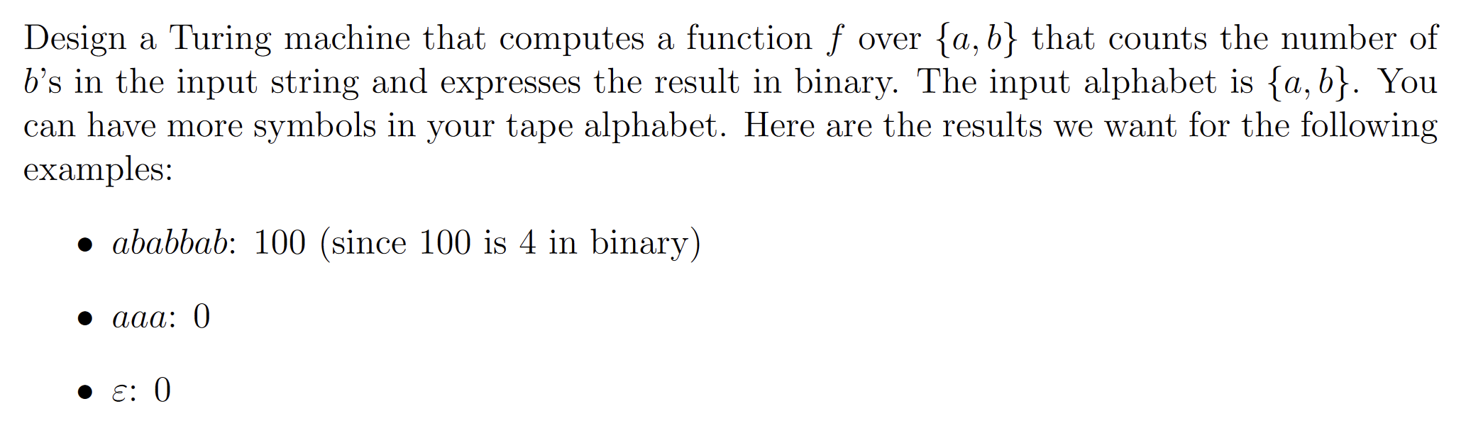 Solved Design A Turing Machine That Computes A Function F | Chegg.com