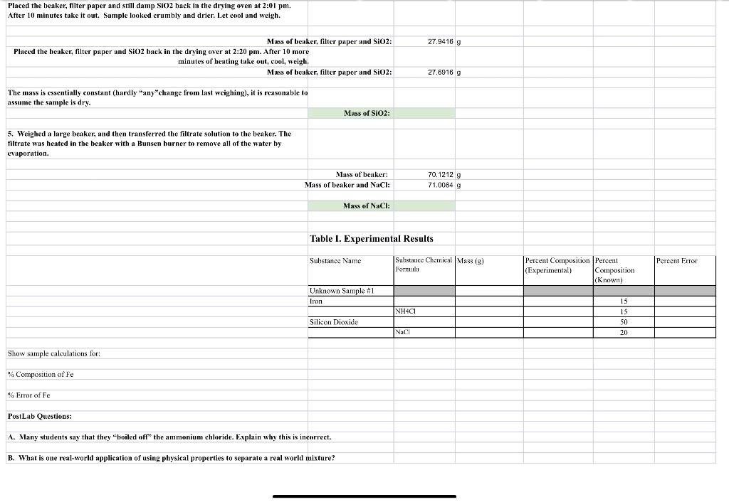 sentence in 4 👉🏽 Placed beaker, filter