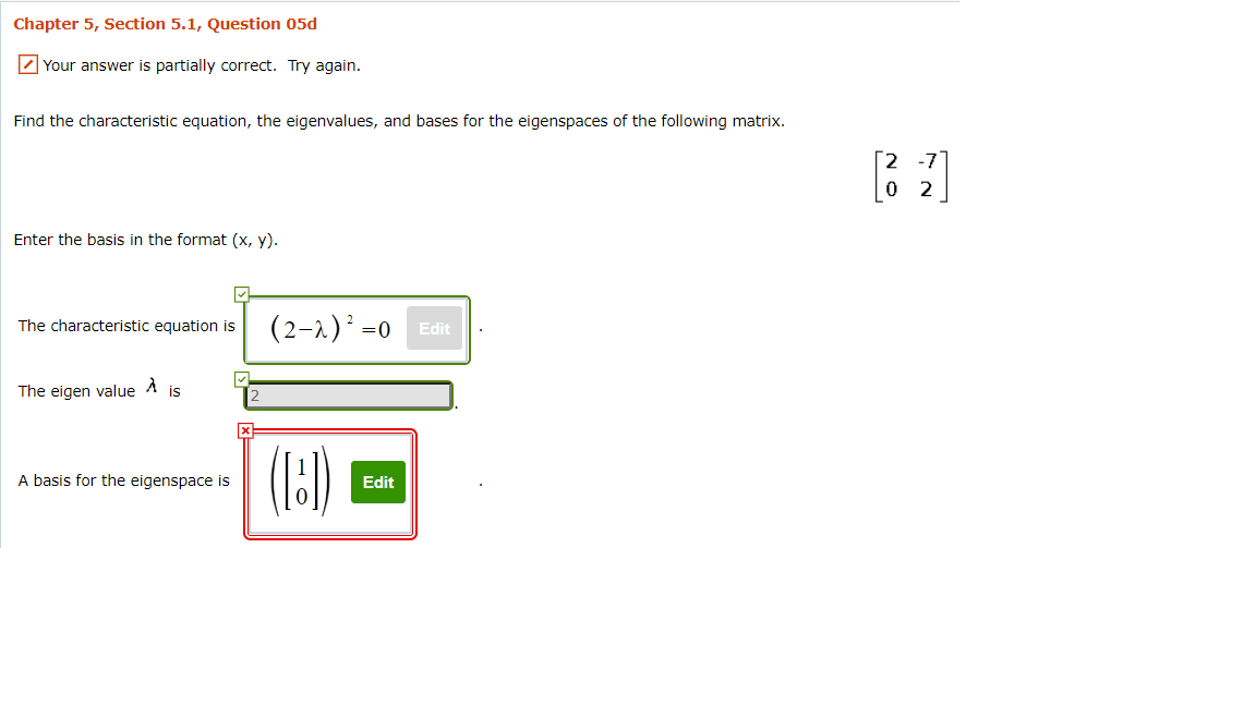 Solved Chapter 5, Section 5.1, Question 05d Your answer is | Chegg.com