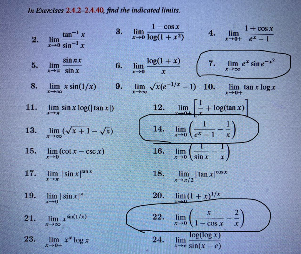 Solved In Exercises 2 4 2 2 4 40 Find The Indicated Limi Chegg Com