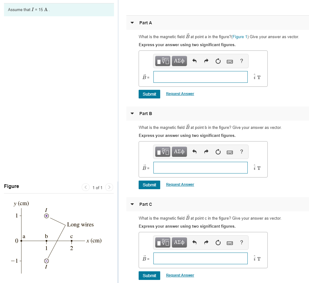 Solved Assume that I = 15 A Part A What is the magnetic | Chegg.com