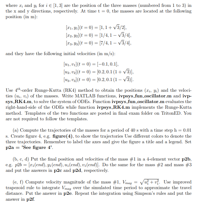 Solved Mass1 15 Mass 2 Mass 3a 05 13 Figure 1 System Coupled Oscillators Three Masses Connected T Q