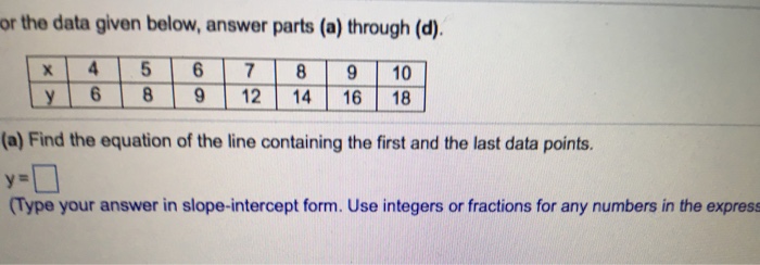 Solved or the data given below, answer parts (a) through | Chegg.com