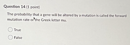 Solved Question 14 (1 point) The probability that a gene | Chegg.com