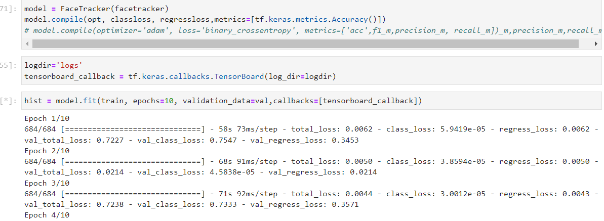 Solved How to get accuracy matrics on top of losses as shown | Chegg.com