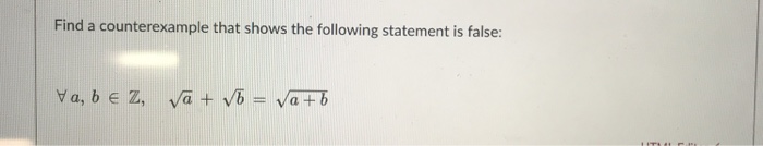 Solved Find A Counterexample That Shows The Following | Chegg.com