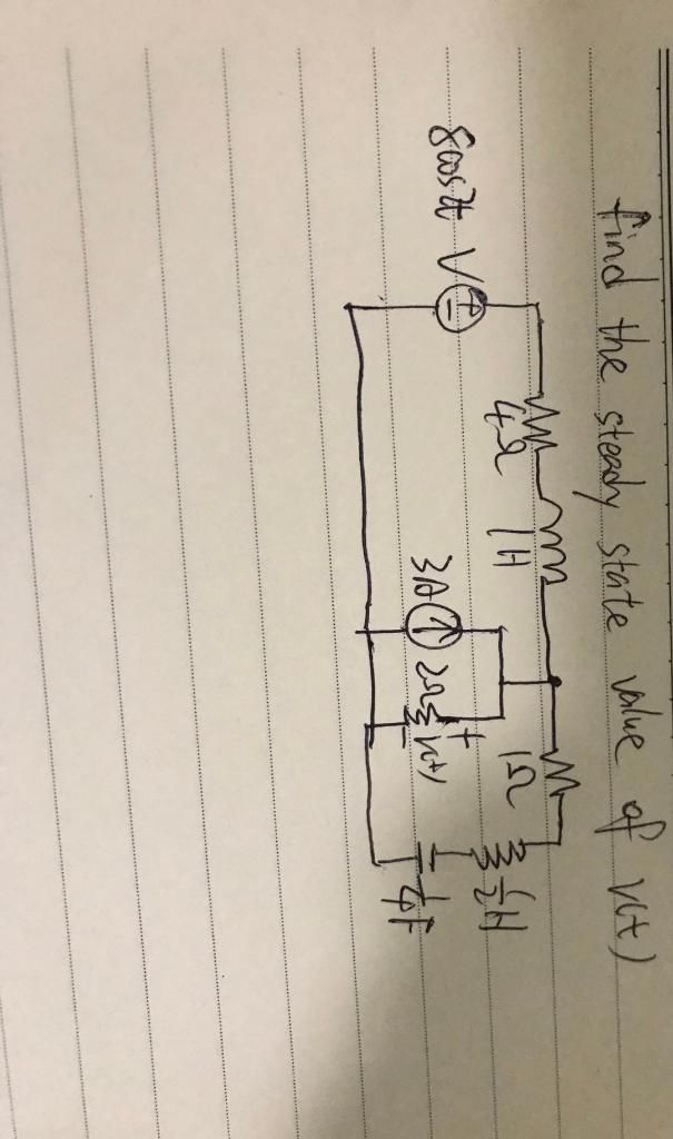 Solved find the steady state value of vot) sasit ve در محور | Chegg.com