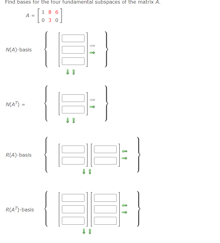 Solved Find bases for the four fundamental subspaces of the | Chegg.com