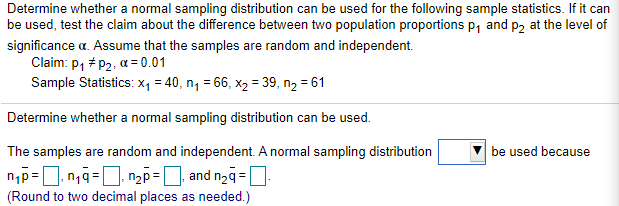 Solved Determine whether a normal sampling distribution can | Chegg.com