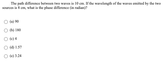 Solved The path difference between two waves is 10 cm. If | Chegg.com