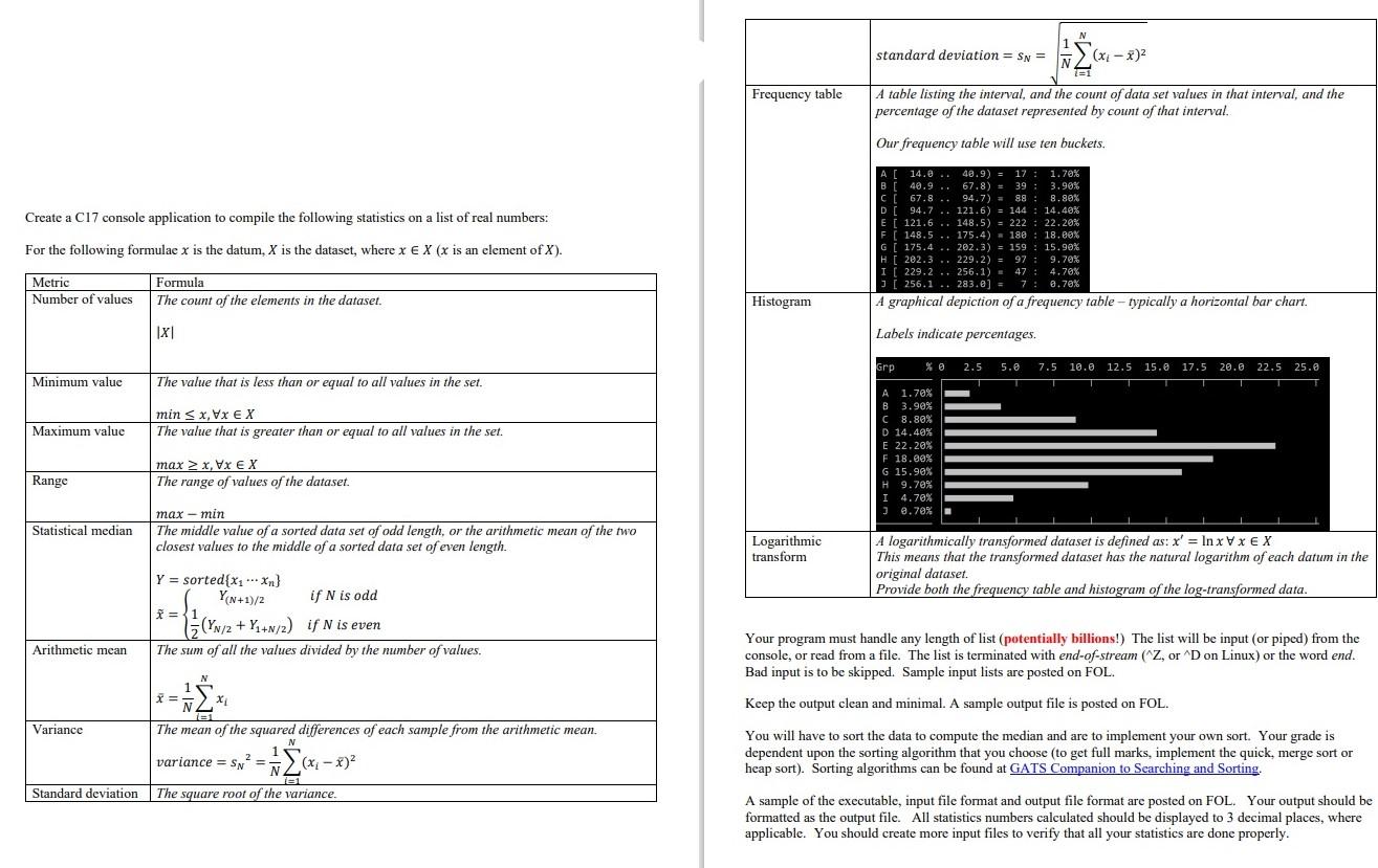 standard deviation = Sn = (x1 - x)2 EI A table | Chegg.com