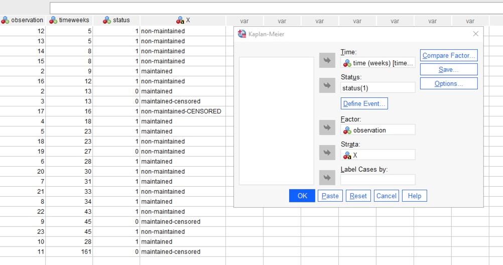 Error Message on SPSS Survival Chart My assignment | Chegg.com