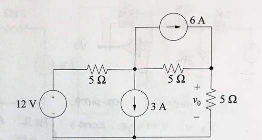 Solved Use superposition to find the voltage V0 in | Chegg.com