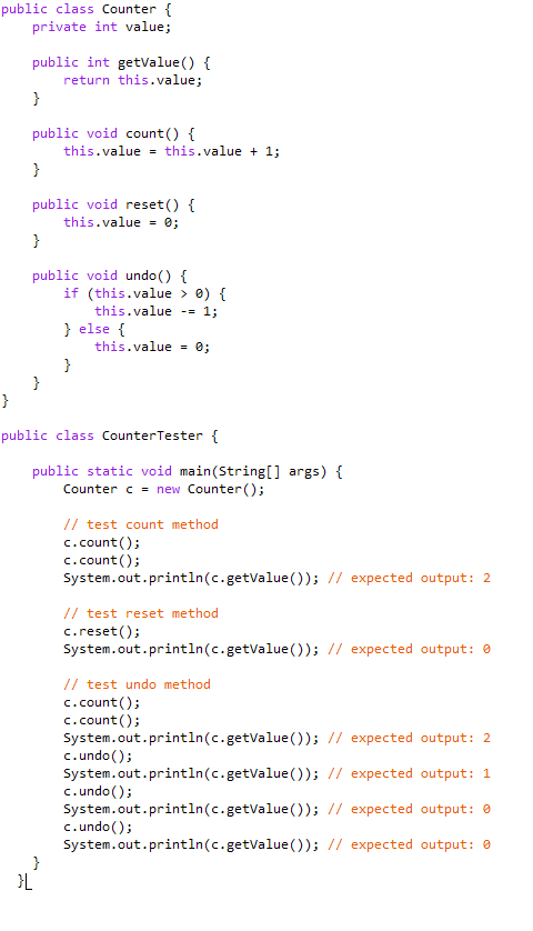 Solved Need to convert Counter.java (included tester) to a | Chegg.com