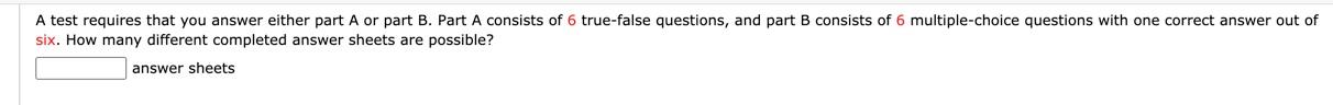 Solved A Test Requires That You Answer Either Part A Or Part | Chegg.com