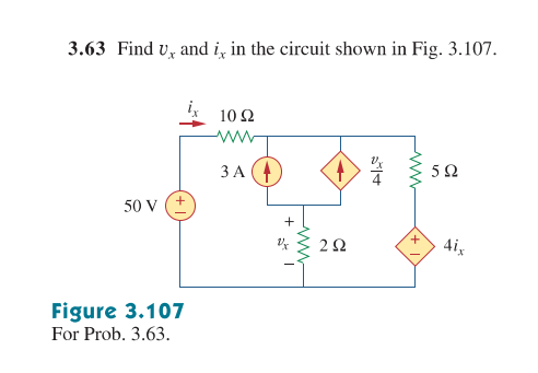Solved 3.63 Find U, and i, in the circuit shown in Fig. | Chegg.com