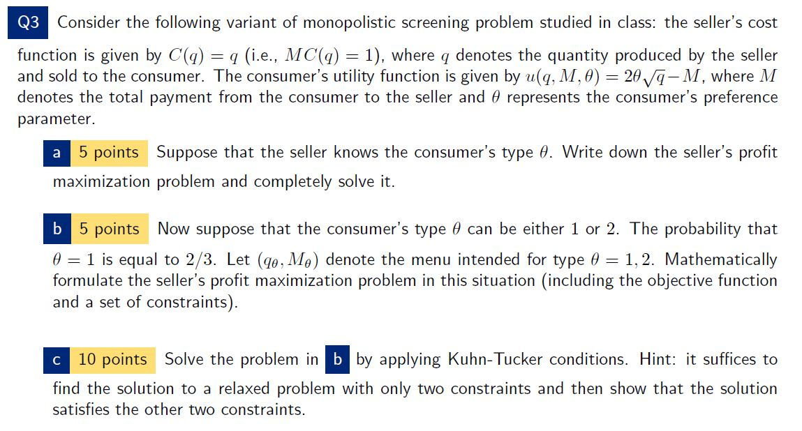 Q3 Consider The Following Variant Of Monopolistic Chegg Com