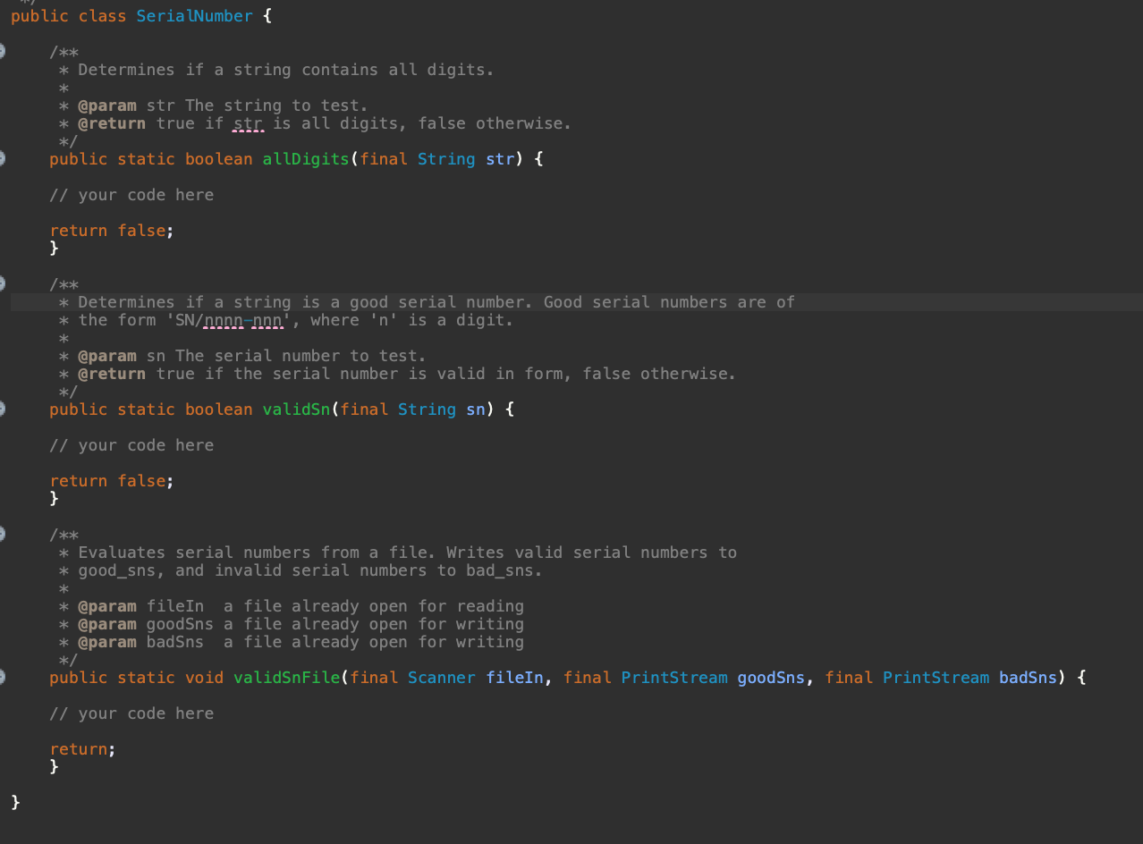 Solved public class SerialNumber { /** * Determines if a