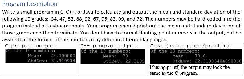 Solved Write a small program in C, C++, or Java to calculate | Chegg.com