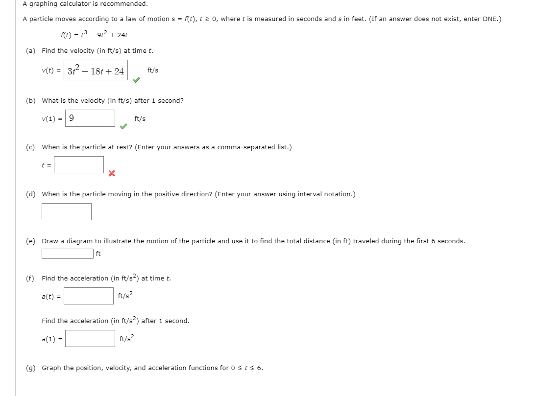 Solved A Graphing Calculator Is Recommended. A Particle 