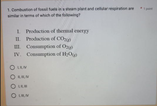 Solved 1. Combustion of fossil fuels in a steam plant and | Chegg.com