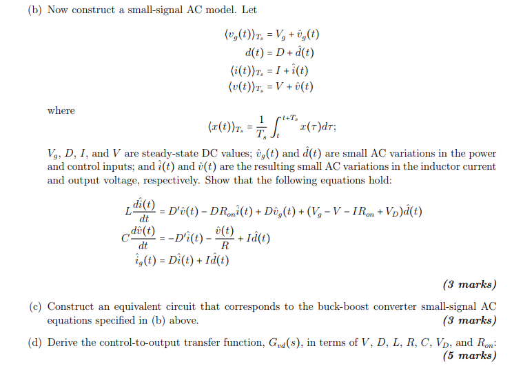 Solved Question 1 14 Marks Consider The Buck Boost Conv Chegg Com