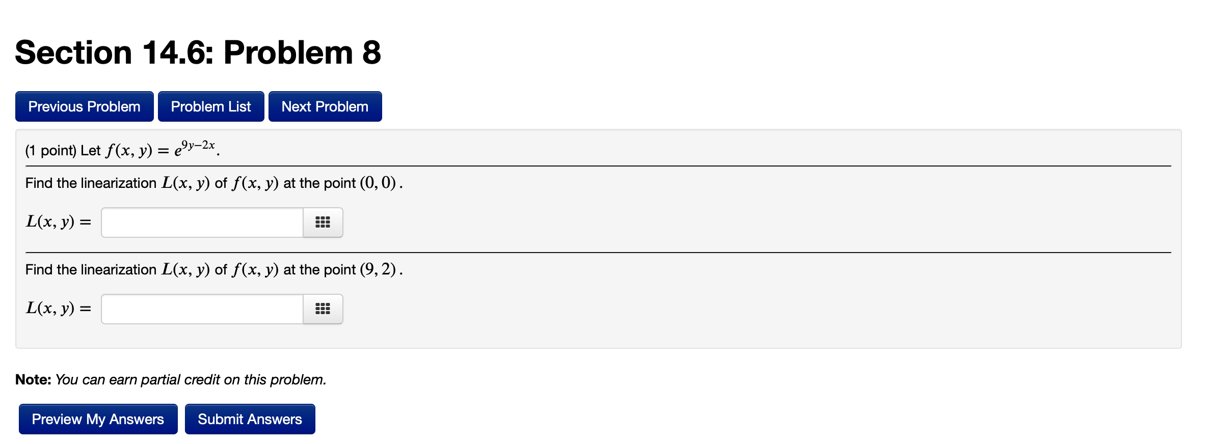 Solved Section 14.6: Problem 8 Previous Problem Problem List | Chegg.com