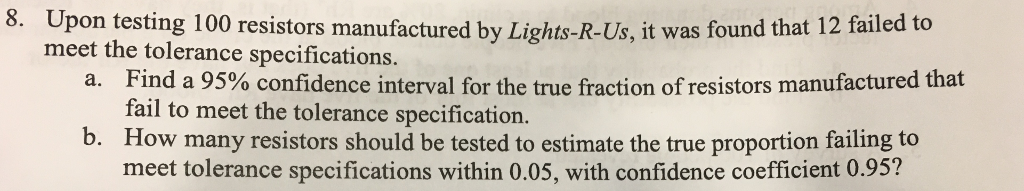 Solved Upon testing 100 resistors manufactured by | Chegg.com