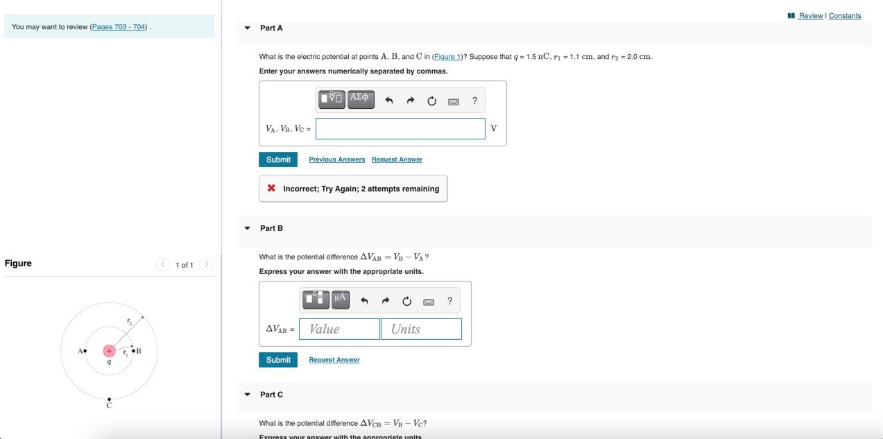 Solved A Review | Constants You may want review (Pages | Chegg.com
