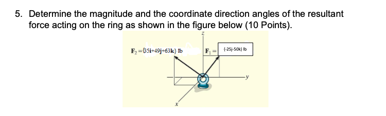 Solved 5 Determine The Magnitude And The Coordinate Chegg