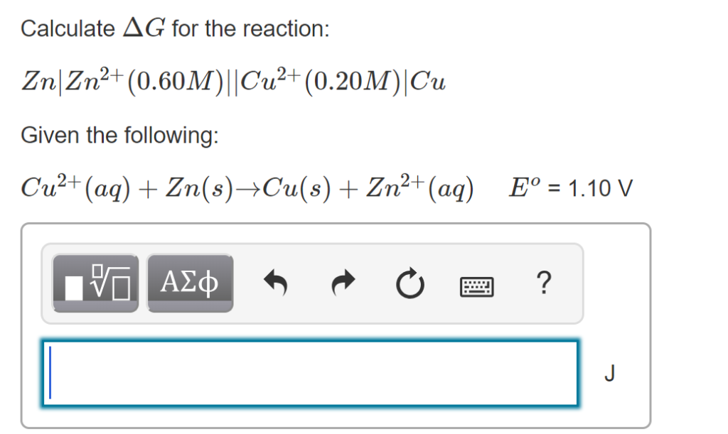 Solved Calculate For The Reaction Zn Zn2 0 60m Cu2