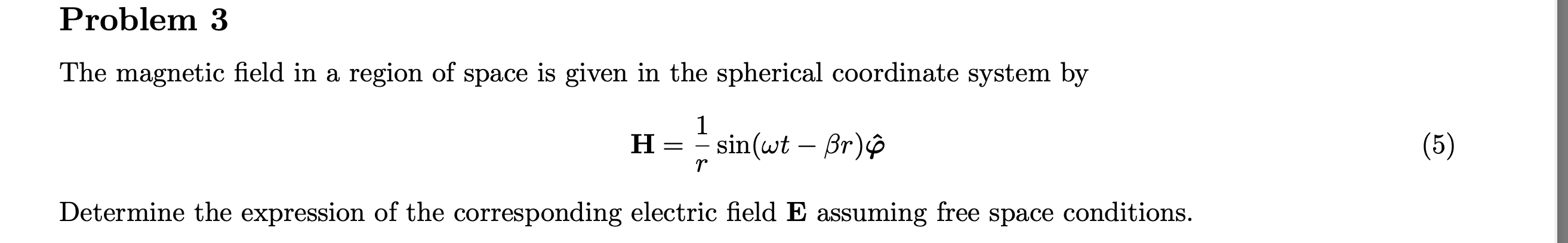 Solved The magnetic field in a region of space is given in | Chegg.com