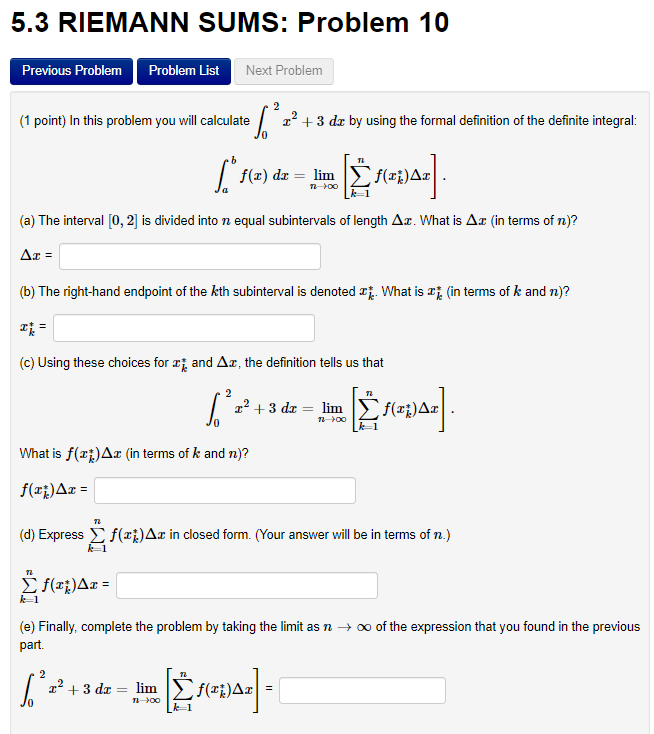 Solved (1 point) In this problem you will calculate | Chegg.com