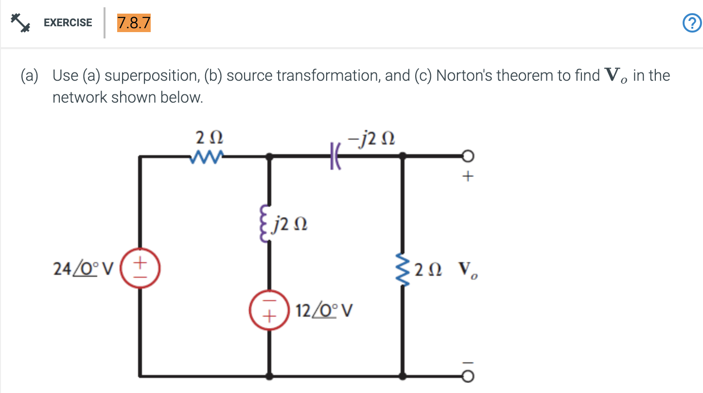 Solved A) Use (a) Superposition, (b) Source Transformation, | Chegg.com