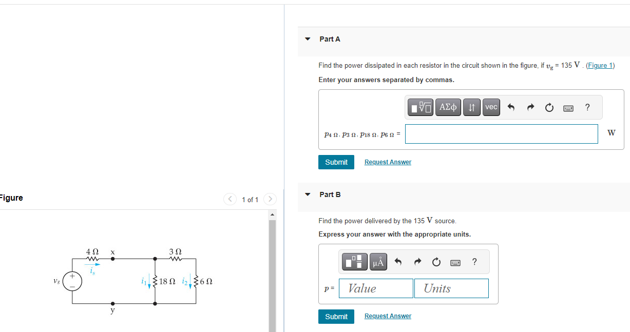 Solved Find The Power Dissipated In Each Resistor In The | Chegg.com