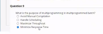 Solved Question 9 What is the purpose of multiprogramming in | Chegg.com