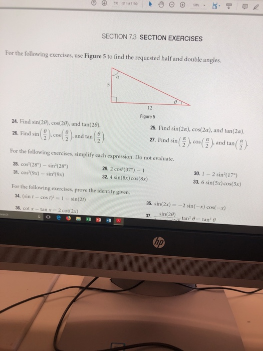 Solved SECTION 7.3 SECTION EXERCISES For the following | Chegg.com
