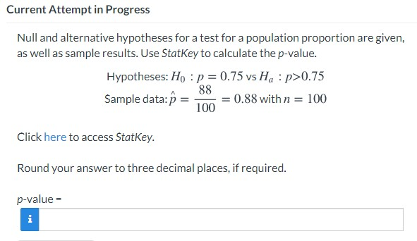 Solved Current Attempt in Progress Null and alternative | Chegg.com
