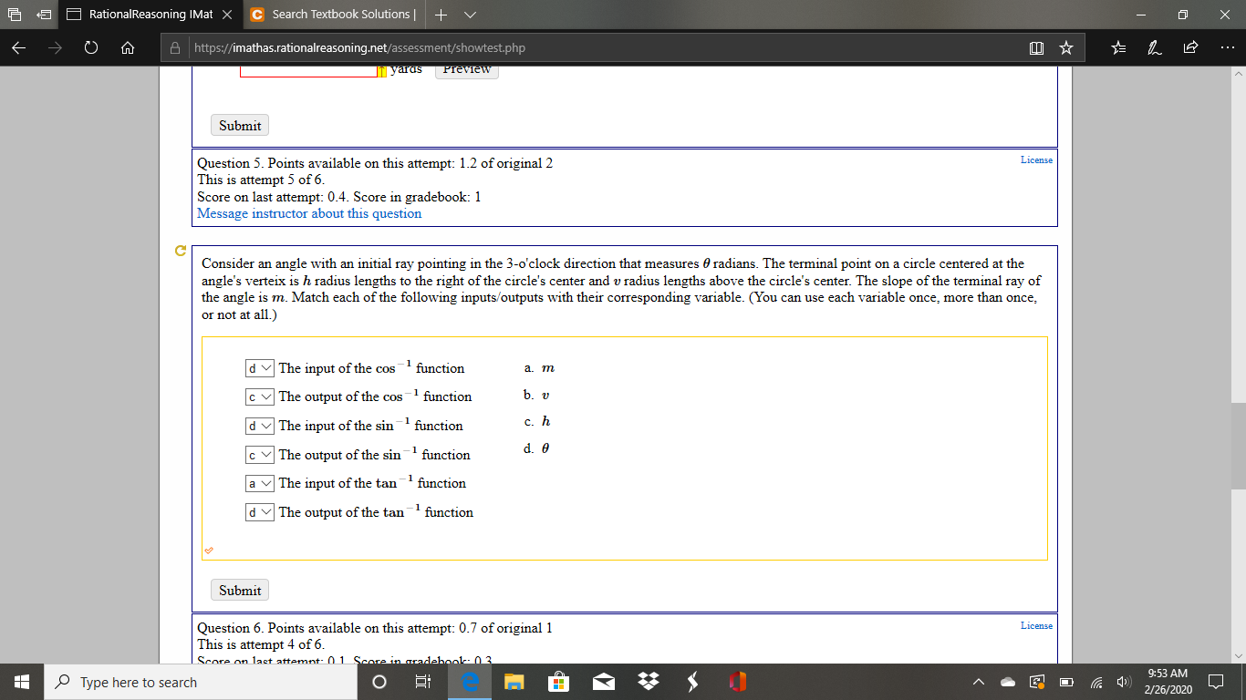 Solved 5 Rational Reasoning IMat x C Search Textbook