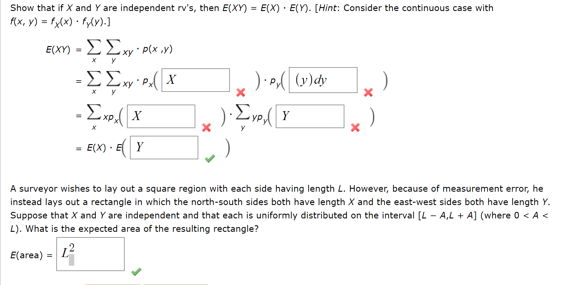 Solved Show That If X And Y Are Independent Rv S Then E Chegg Com