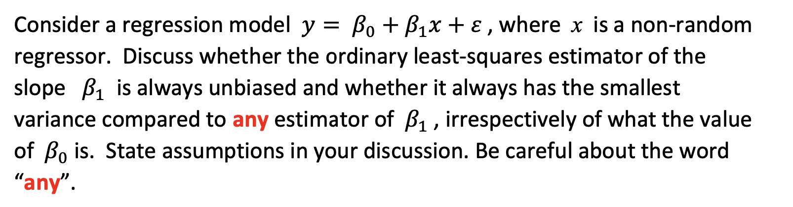 Solved Consider A Regression Model Y Bo B1x ε Where