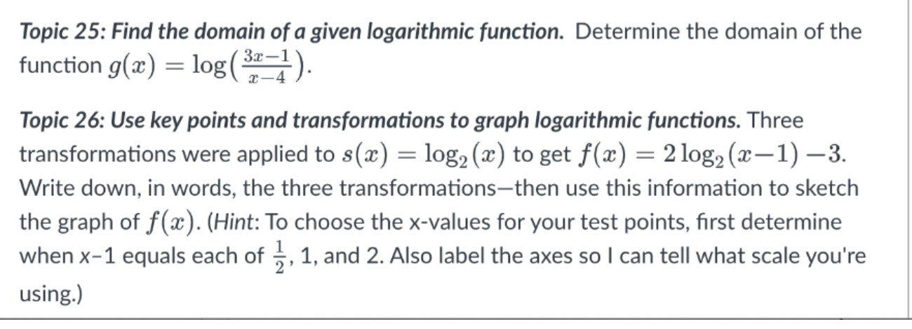 how do you determine the domain of a logarithmic function