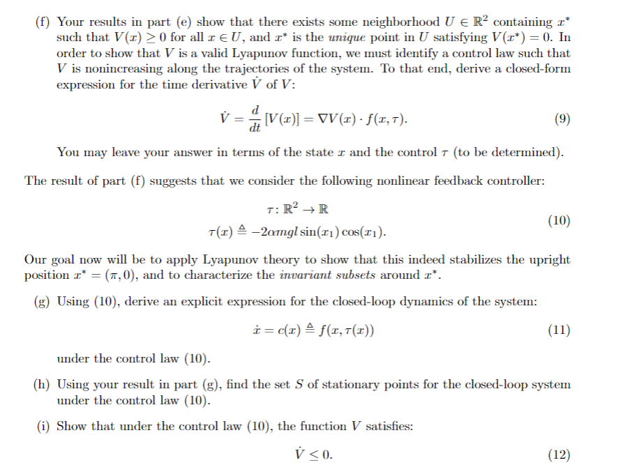 Solved Problem 4: Nonlinear feedback and stability analysis | Chegg.com