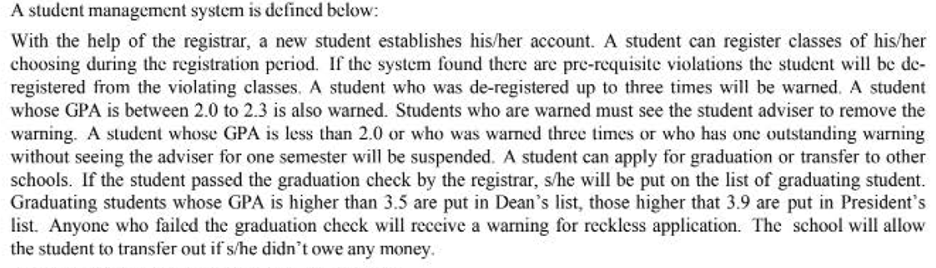 Solved A student management system is defined below: With | Chegg.com