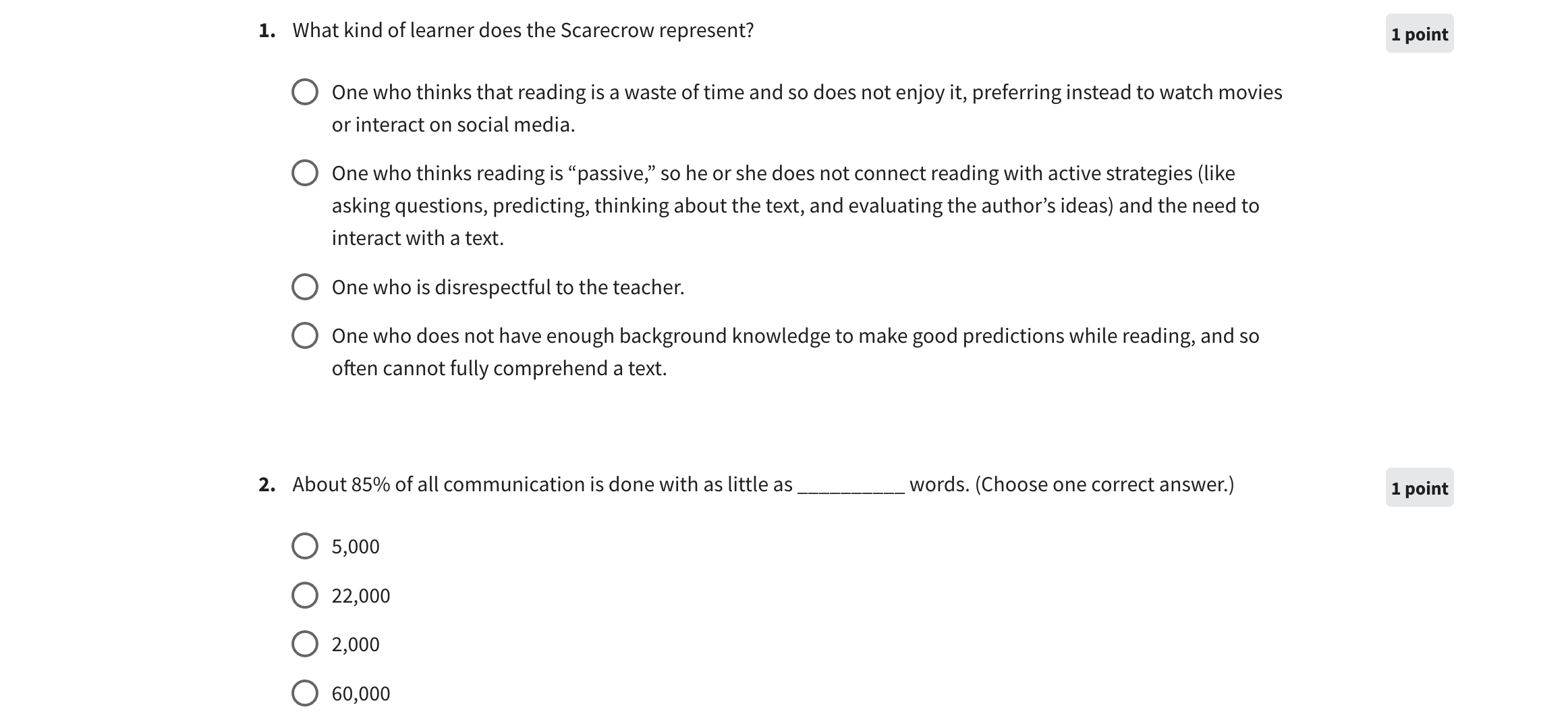 1. What kind of learner does the Scarecrow represent? | Chegg.com