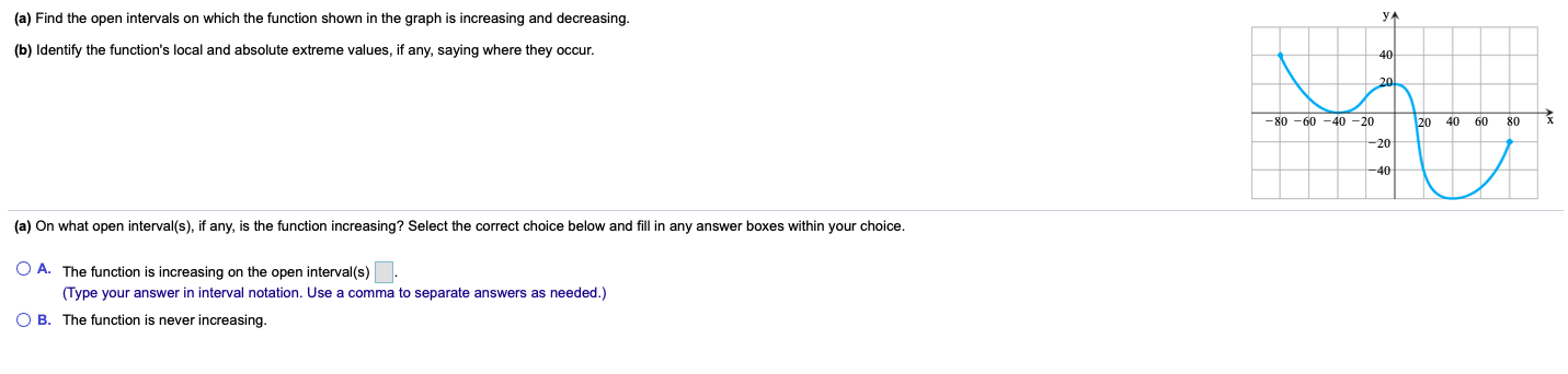 Solved YA (a) Find the open intervals on which the function | Chegg.com