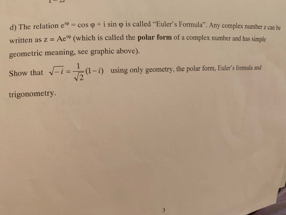 Solved 1 22 The Relation E Q Cos Q I Sin Op Is Call Chegg Com